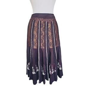 Y2K Forwear New York Midi Skirt Whimsy Fairy Boho Lace Womens 4 Small Vintage
